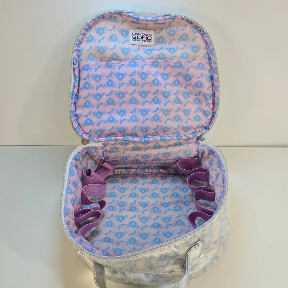 Disney Cinderella Makeup Bag London Soho New York Silver Blue Cosmetic‎ Case